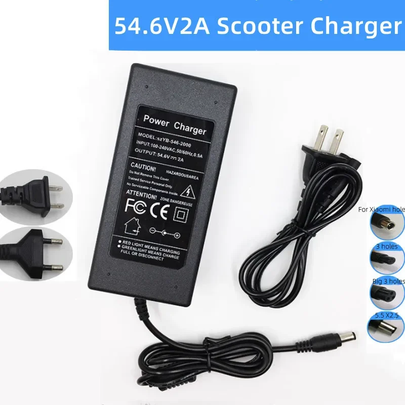 Electric Scooter Charger - 54.6V 2A Lithium Battery Charger Electric