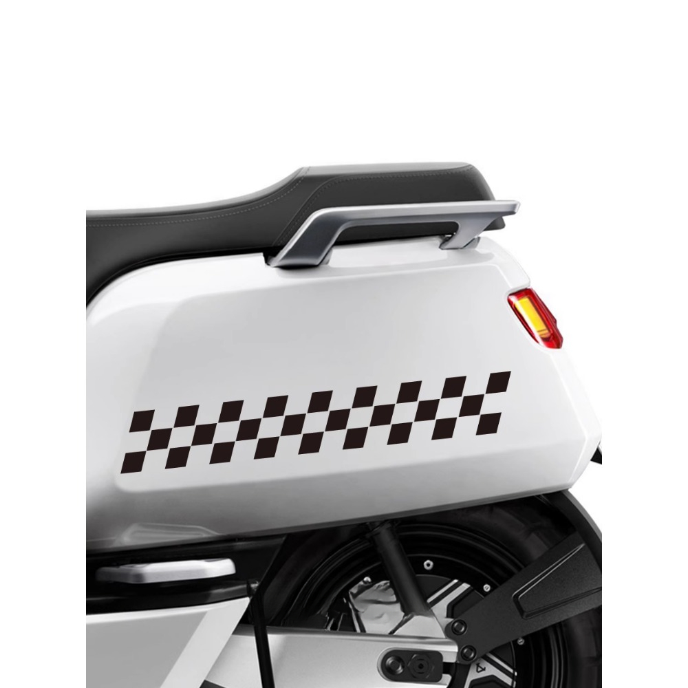 2pcs Checkered Flag Motorcycle - Scooter Helmet Set recension och pris